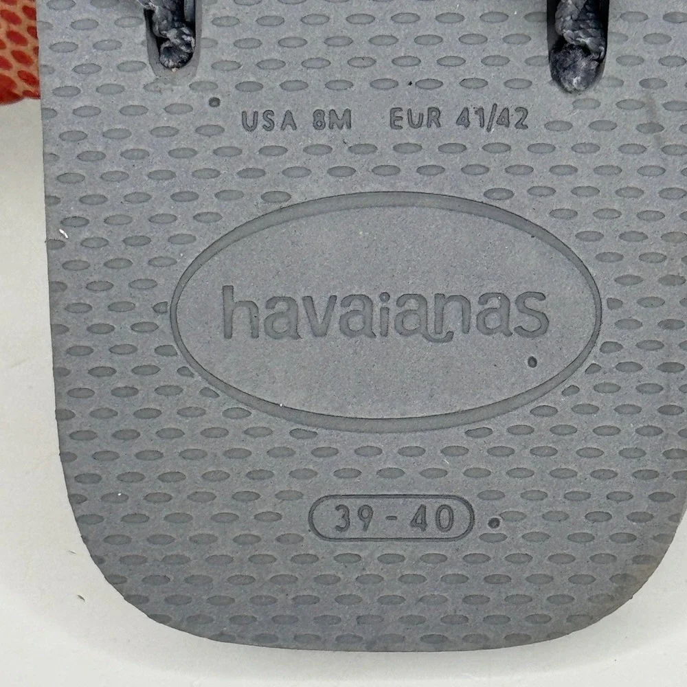 Havaianas Shoes Mens Size 8 Gray Sandals Flip Flops Casual Beach Lightweight New